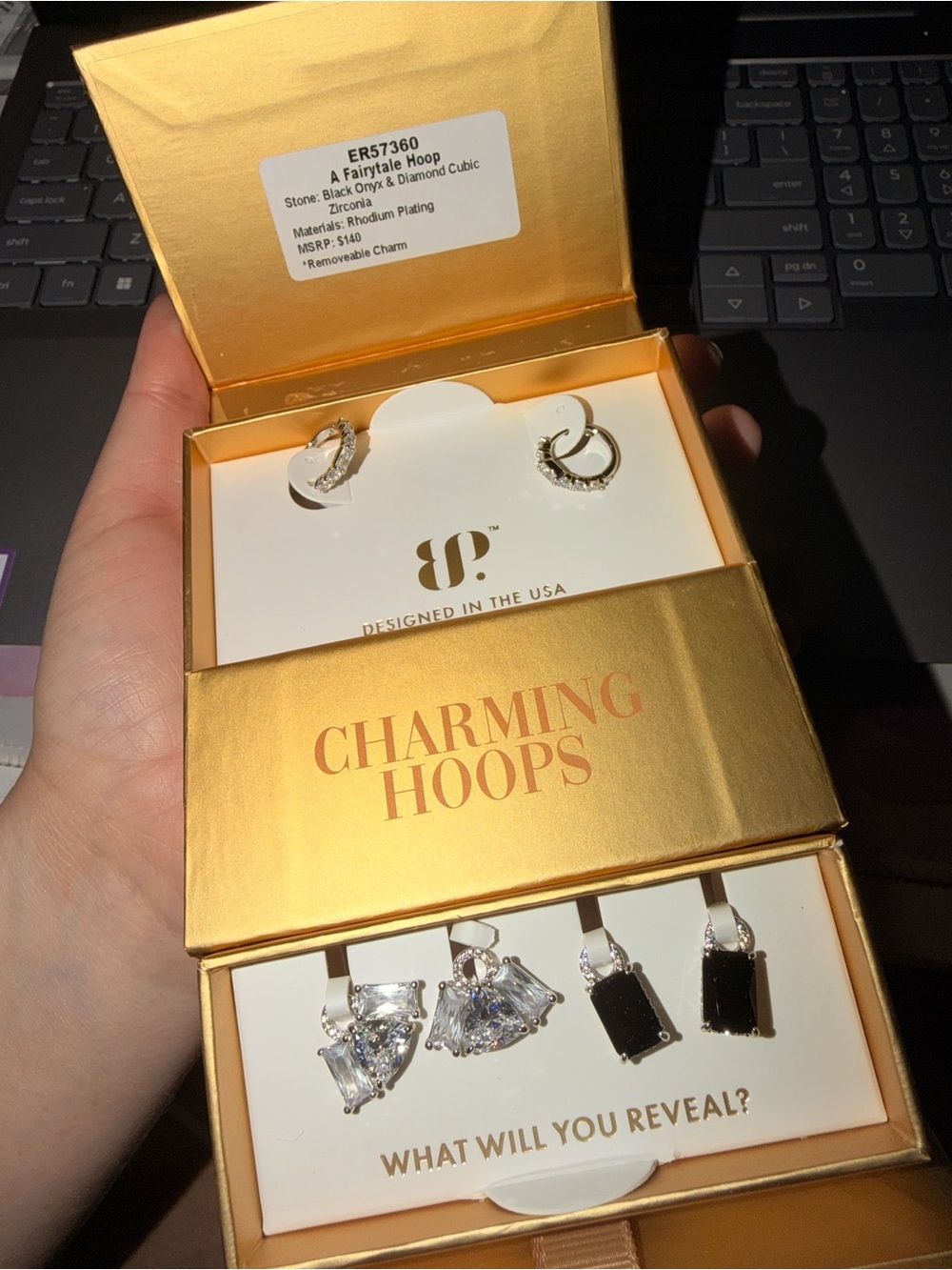 Removable Charm Hoop Earrings - Silver